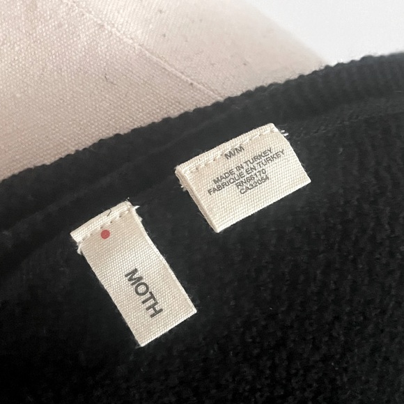 Moth Black Cotton Tunic Sweater M - Picture 5 of 5